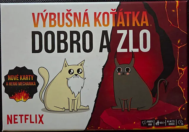 Obal deskové hry Výbušná koťátka: Dobro a zlo